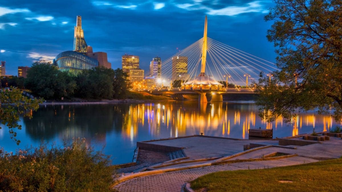 Esplanade Riel Footbridge — best skyline views in Winnipeg, Summer 2026