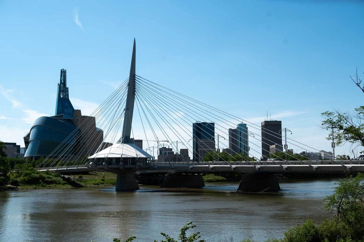 Esplanade Riel Footbridge — best skyline views in Winnipeg, Summer 2026