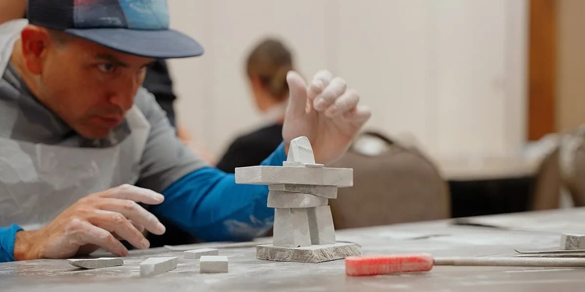 Fathom Stone: Sculpt & Sip: Stone Carving + Wine Tasting event poster