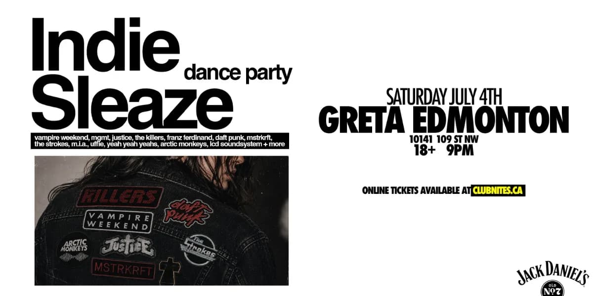 INDIE SLEAZE DANCE PARTY @ GRETA YEG event poster