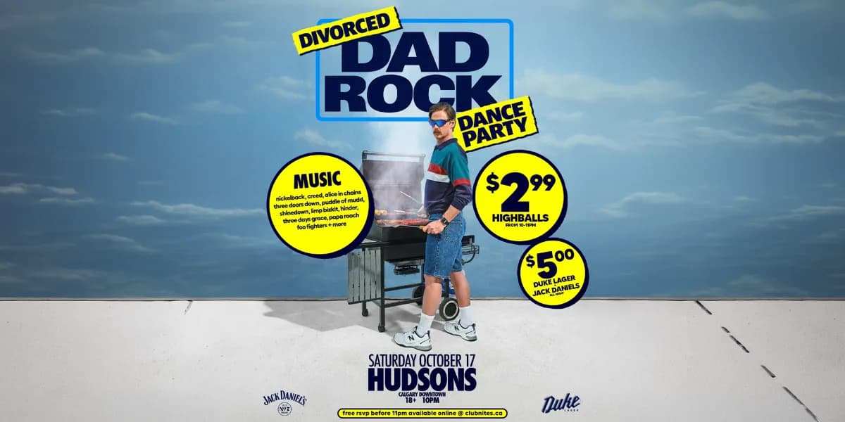 DAD ROCK NIGHT @ HUDSONS CALGARY DOWNTOWN event poster