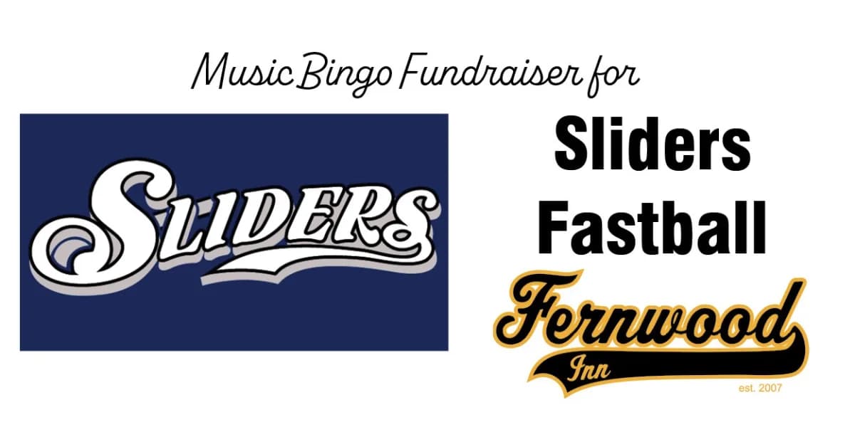 Sliders Fastball Music Bingo event poster