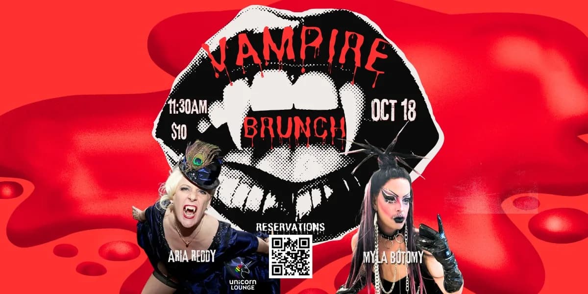 Vampire Brunch with Aria Reddy & Myla Botomy event poster