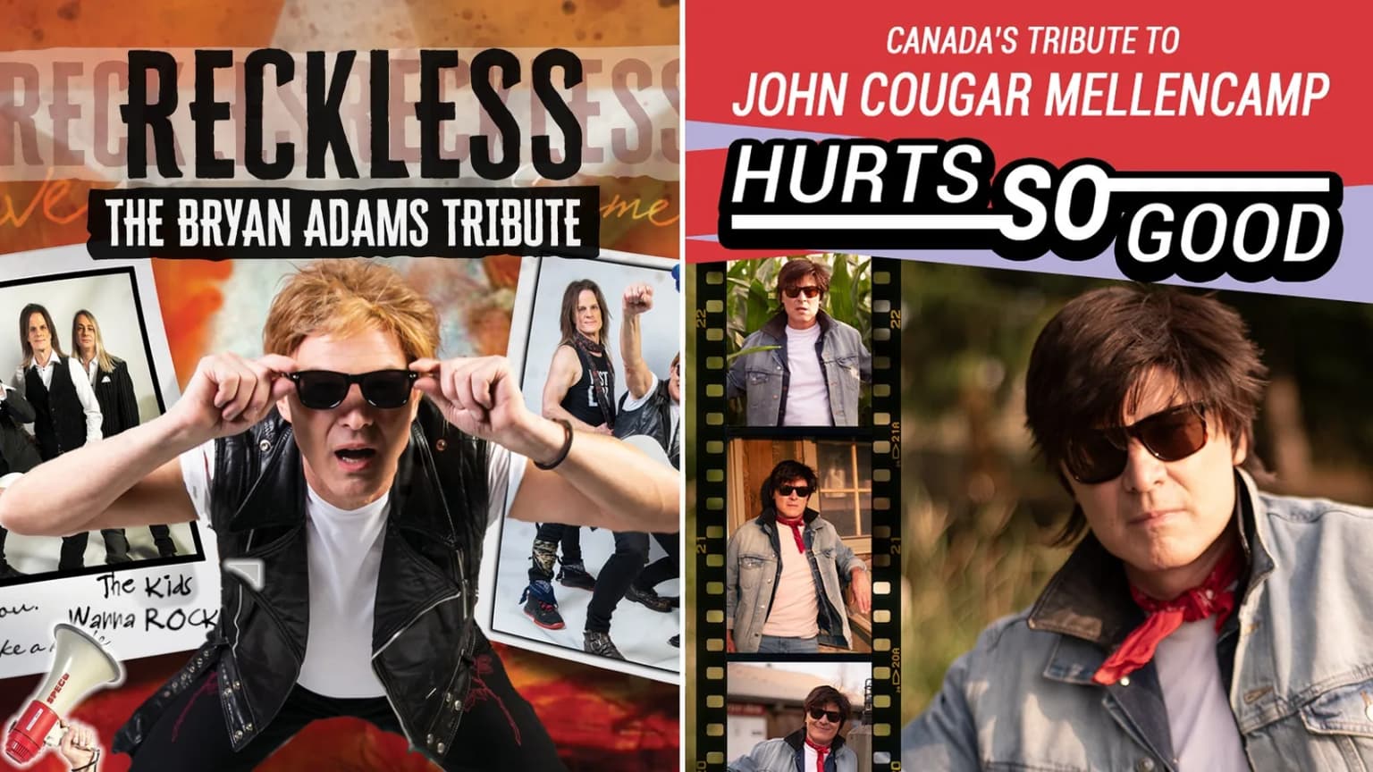 RECKLESS AND HURTS SO GOOD TRIBUTES TO BRYAN ADAMS AND JOHN MELLENCAMP event poster